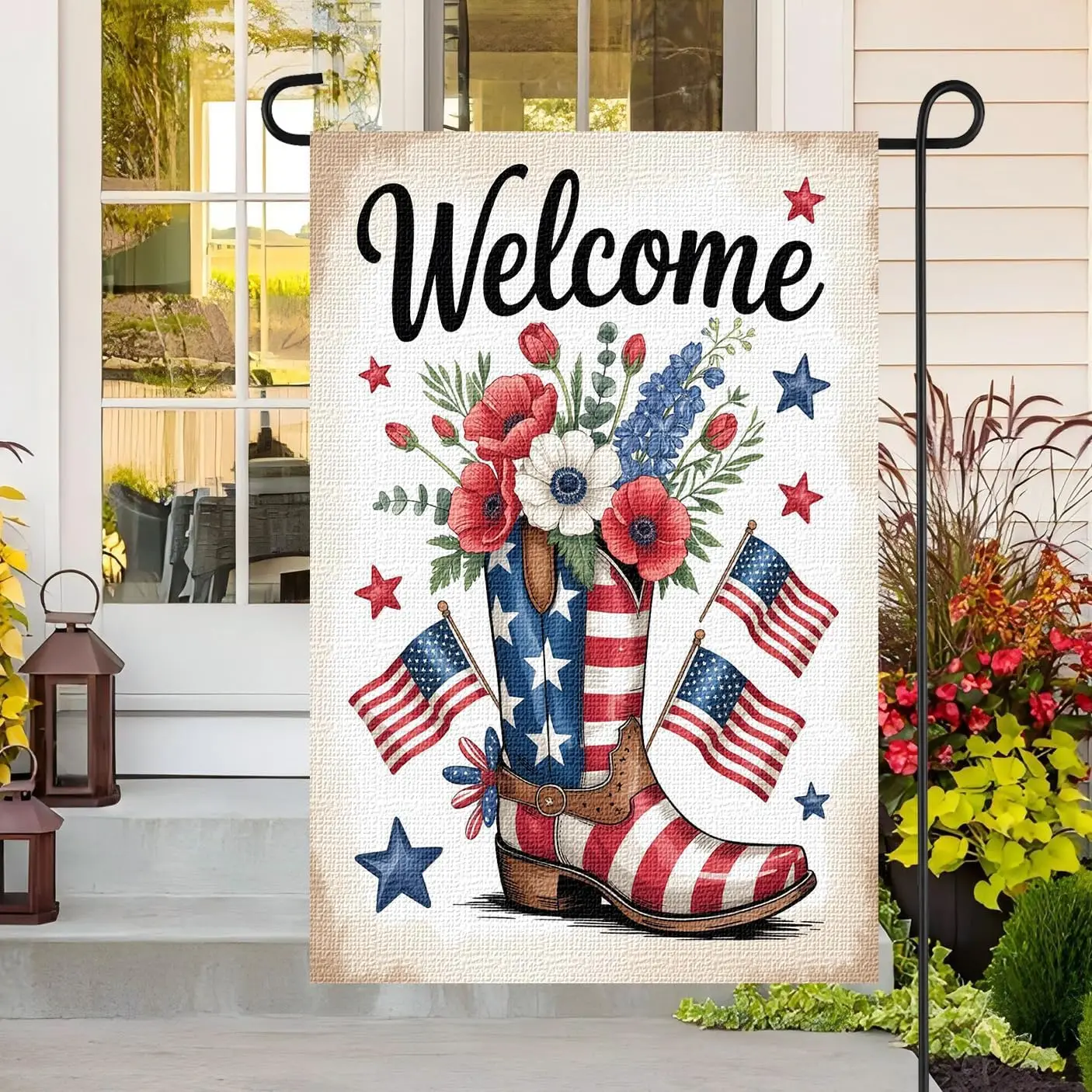 Boots Garden Flag for Outside, Vertical Double Sided Burlap Welcome Garden Small Yard Flag Home for Decor, Holiday House Sea PPZ