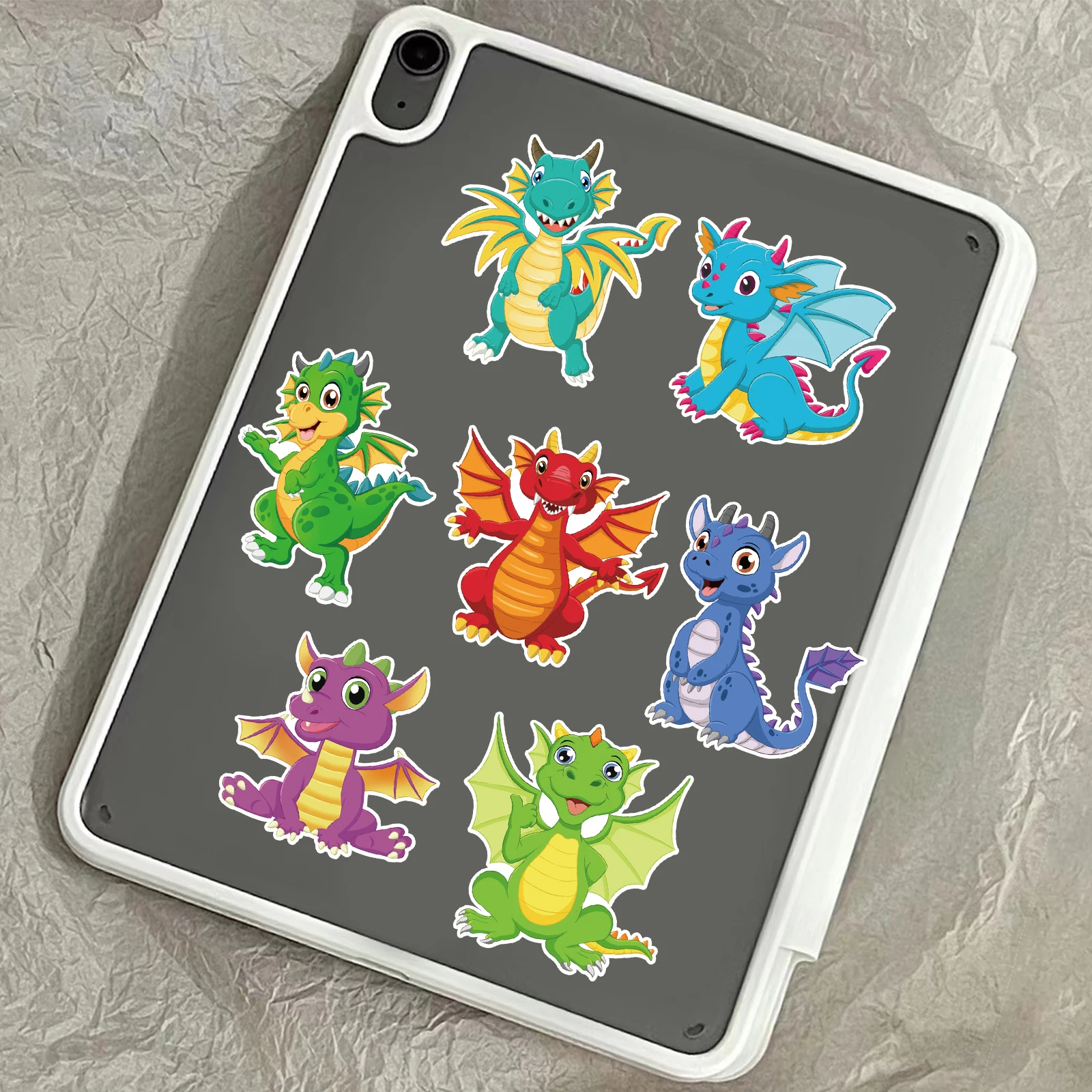 8 قطع من ملصقات تغيير وجه التنين، مواد حساب DIY، حافظات هواتف، حقائب أجهزة الكمبيوتر المحمولة، أكواب مياه، ملصقات مقاومة للماء