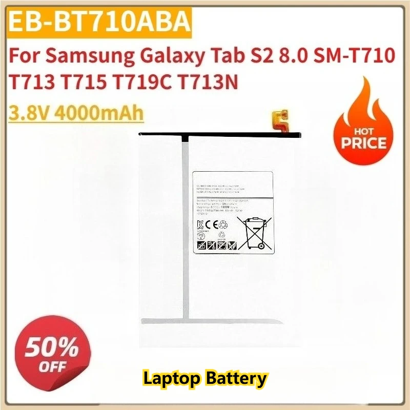 

Новый сменный аккумулятор для мобильного телефона EB-BT710ABA 3,8 В, 4000 мАч для Samsung Galaxy Tab S2 8,0 SM-T710 T713 T715 T719C T713N