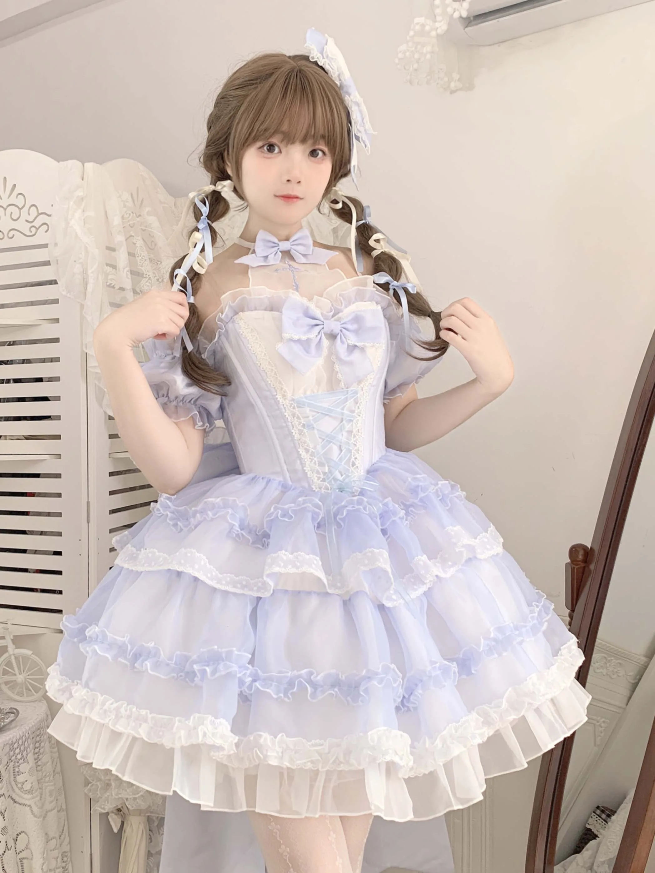 Spring Autumn Original Lolita Gradual Flower Wedding Dress First Love Birthday Party Clothing Princess Girl Women Gift Pre-sale