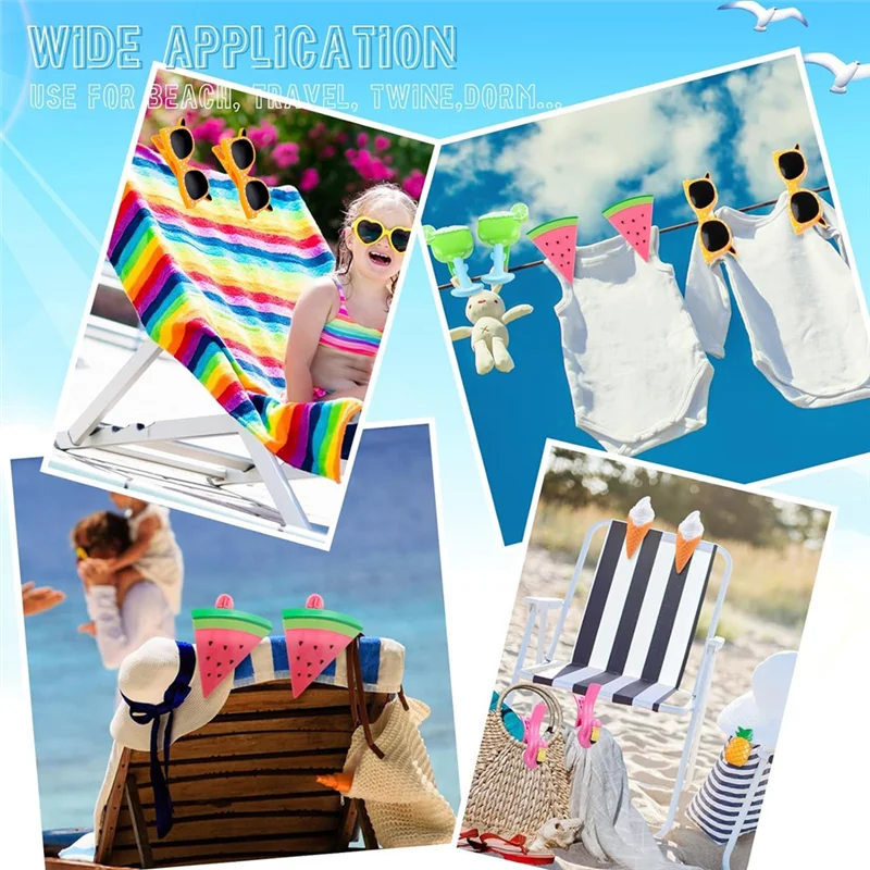 8 Uds Clips para toallas de playa lindos Clips para toallas para sillas soporte para toallas de playa clavijas para ropa alfileres para Patio playa Pool-AT64