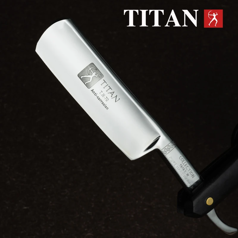 

Titan professional straight razor wooden handle hand made stainless steel blade shaving razor