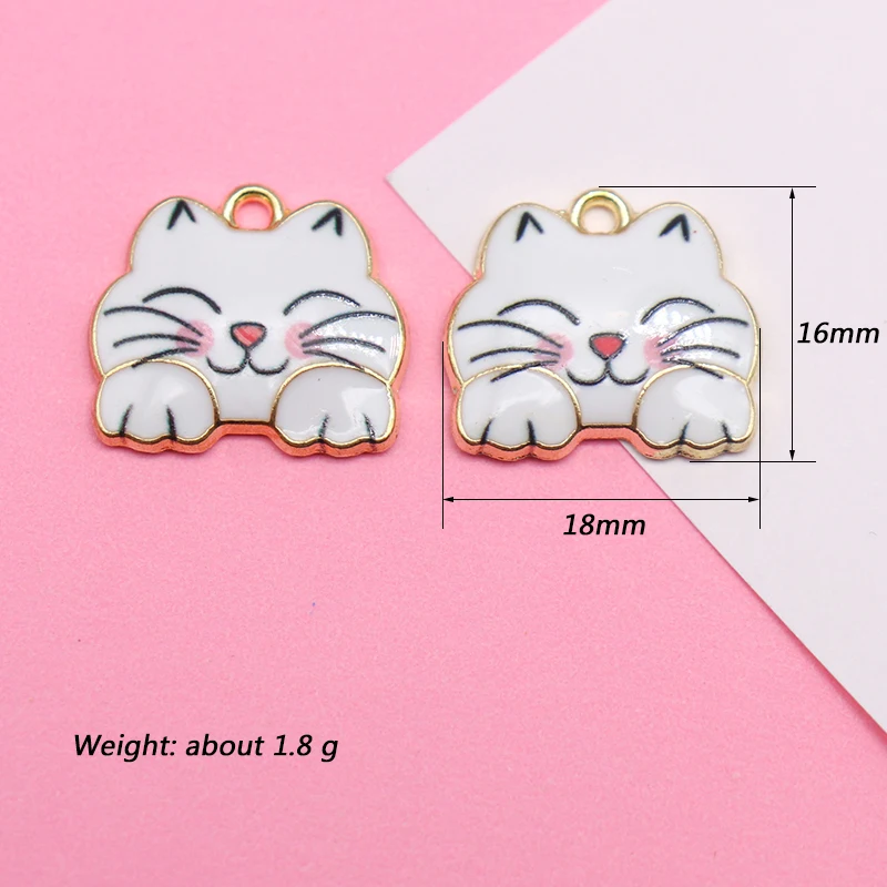 10pcs Cute Cat Metal Charms For Jewelry Making DIY Necklaces Earrings Bracelets Handmade Jewelry Findings Pendants Accessories