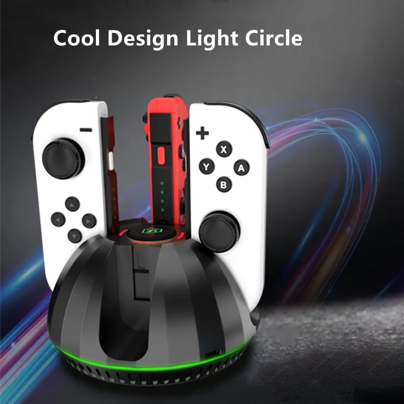 OLYGame Ladestation für Nintendo Schalter OLED JoyCon Griff Schnelle Ladestation Basis für Nintendo Schalter Zubehör