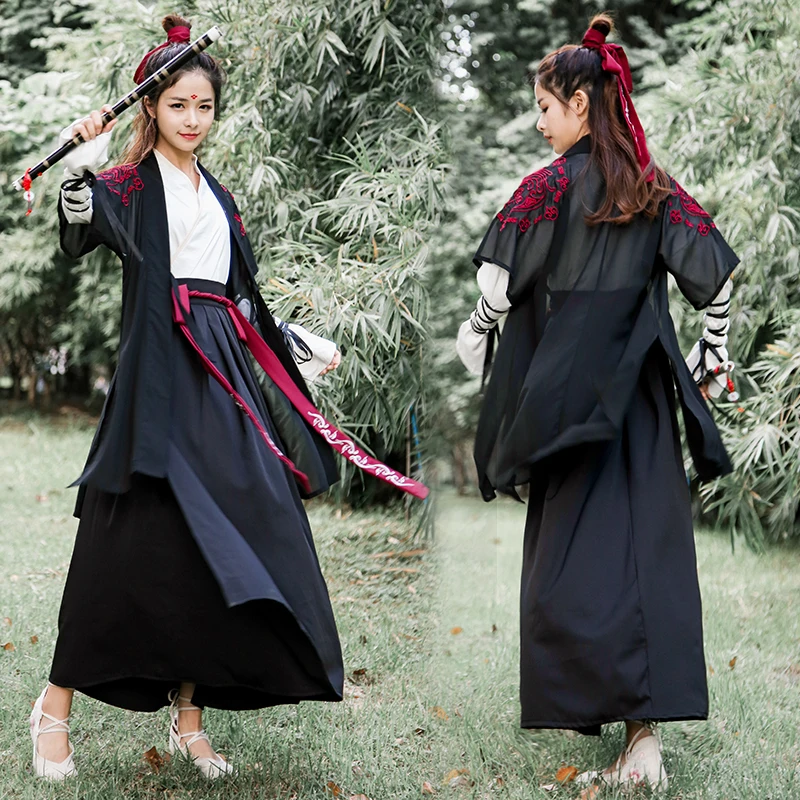 Chinese National Folk Dance Costume Women Traditional Hanfu Clothin Lady Oriental Swordsman Outfit Han Dynasty Cosplay Clothing