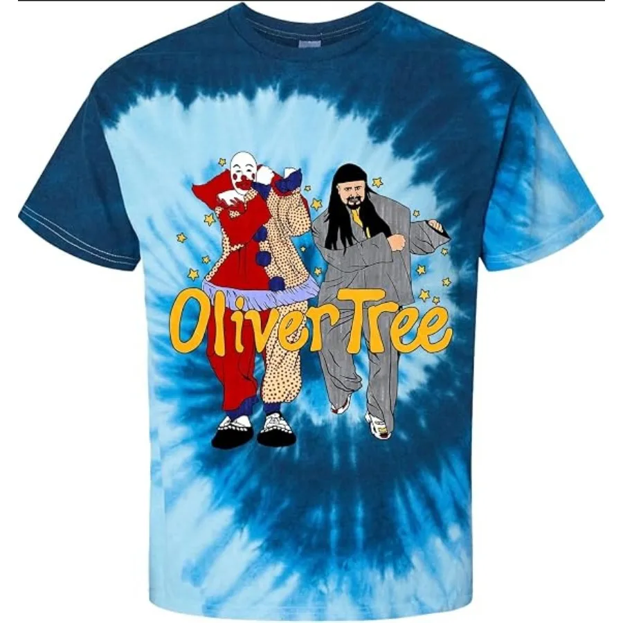 Rapper Oliver Tree Miss You Clown Tie Dye T-Shirt Short Sleeve Street Hip Hop Fashion T-shirt Casual Oversized Cosplay Tees