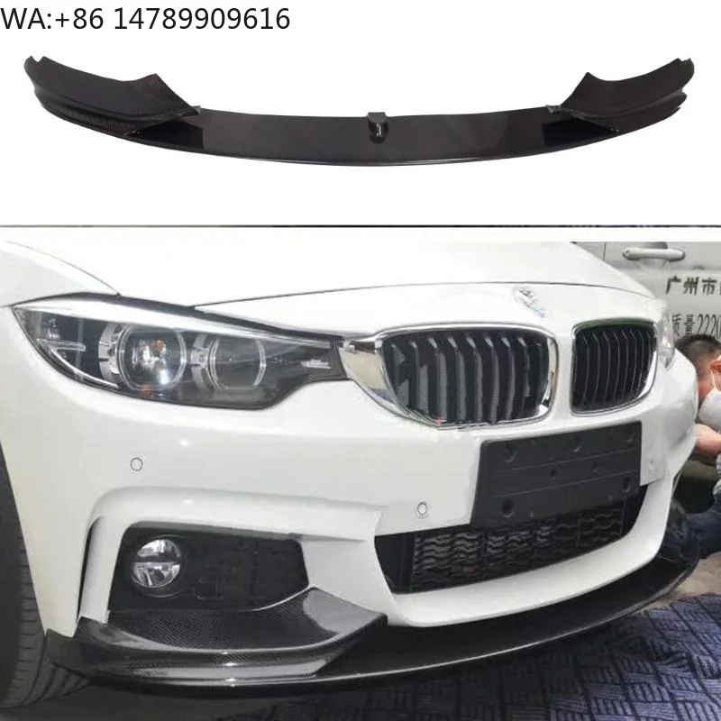 New Carbon Fiber MP-style Front Bumper Lip Splitter Bolt-On 3k Twill Weave for 4 Series F32 F33 F36 M Sport 2014-2018
