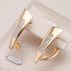 Kinel New Trendy 585 Rose Gold Color Drop Earrings For Women Fine Vintage Jewelry Natural Zircon Trendy One Touch Earrings