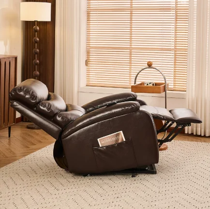 Modern Electric Power Lift Recliner Chair, Tri-Motor Leather Massage Sofa, Single Seat, Extendable, Eco-Friendly Elderly view 2