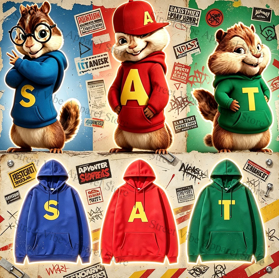 26Alvin and The Chipmunks_ The Squeakquel's Pullover Woman Manfashion Drop Shoulder Sweatshirt Available for Best Friend Hoodie