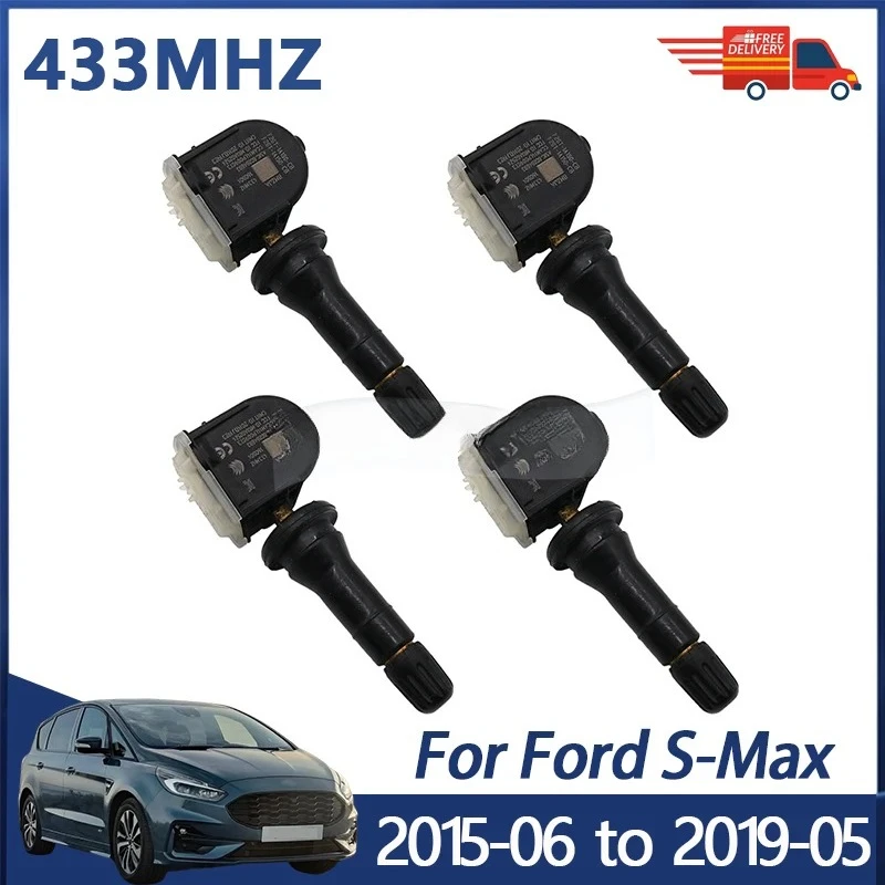 

4 шт. датчик TPMS для Ford S-Max 2015-2019, датчик контроля давления в шинах F2GT-1A180-CB 433 МГц
