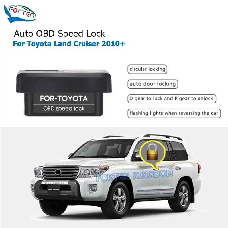 Forten Kingdom Car Auto OBD Plug And Play Speed Lock & Unlock Device 4 Door For  Toyota Land Cruiser 2010- 2026
