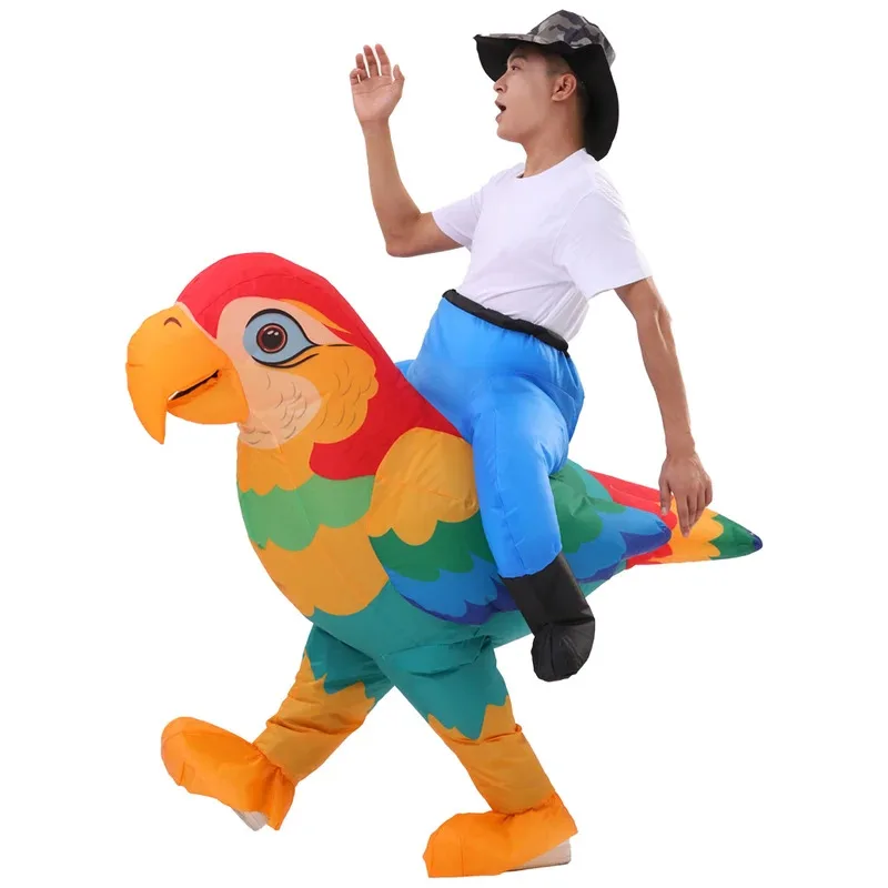 Inflatable Parrot Costumes Mascot Blow up  Funny Halloween Costumes Parrot Costume Party Cosplay Outfit Fancy Dress up