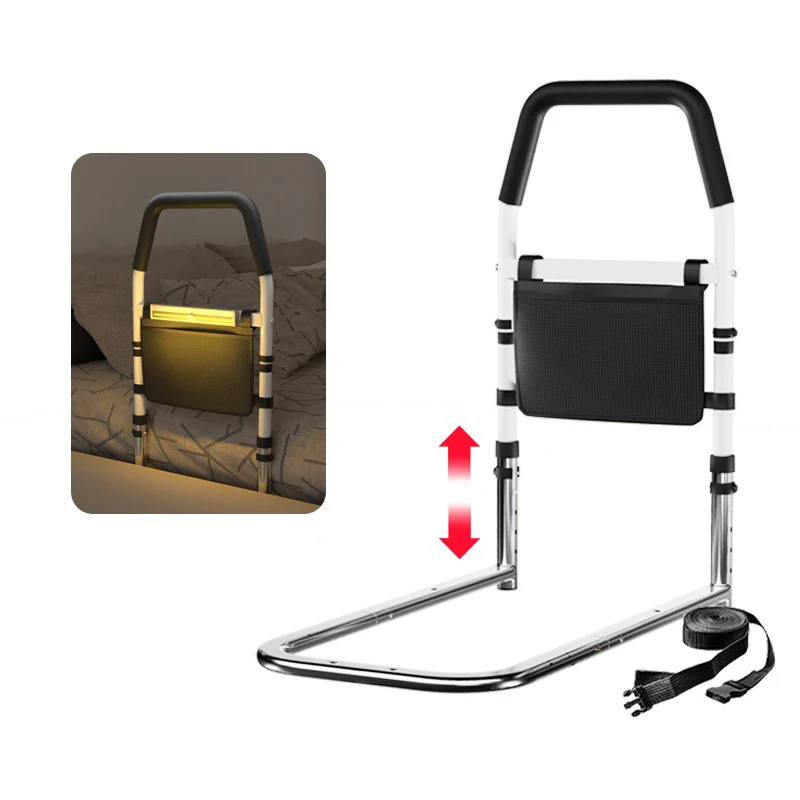 قضبان سرير لأداة العناية بالجسم لسلامة كبار السن والكبار، قصب سرير بارتفاع قابل للتعديل، قضبان مساعدة سرير ثابتة للعناية بالجسم مع ضوء LED #3