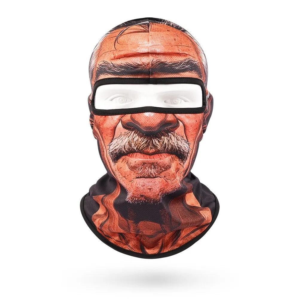 Quick Dry Funny Face Mask Sun Protection Breathable Realistic Balaclava Realistic Face Design Full Coverage Prank Face Hood