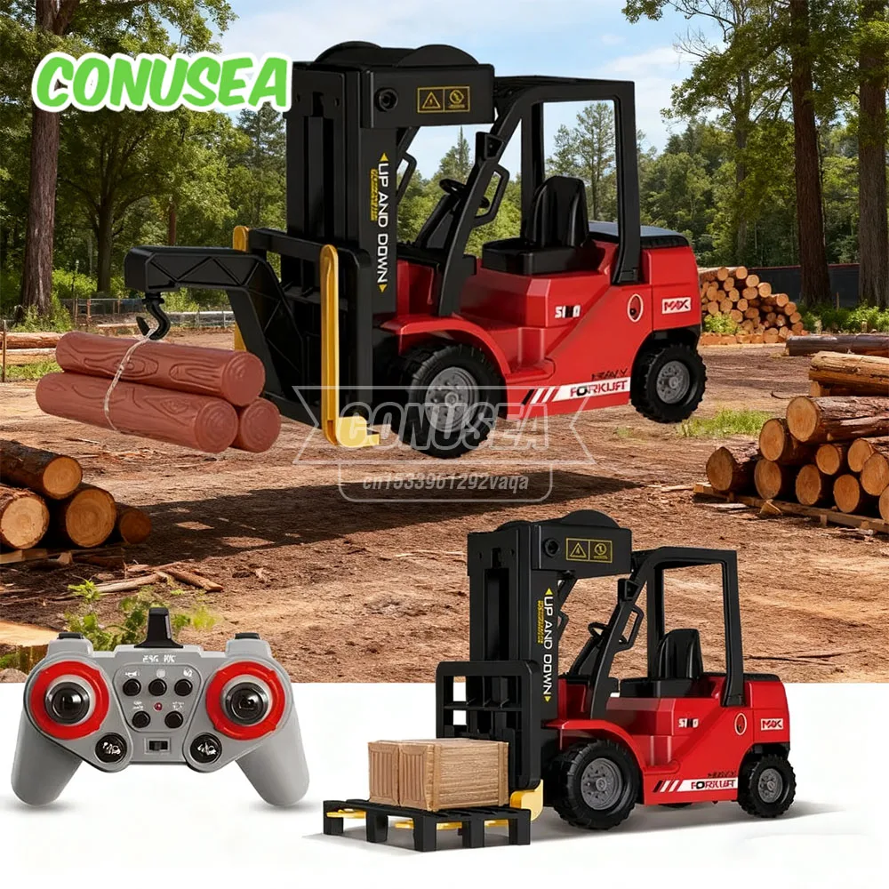 

Rc Forklift 2.4G 1/24 Remote Control Car Engineering Vehicle Simulation Trucks with Music Lights Rc Trailer Spray Truck Boy Toys
