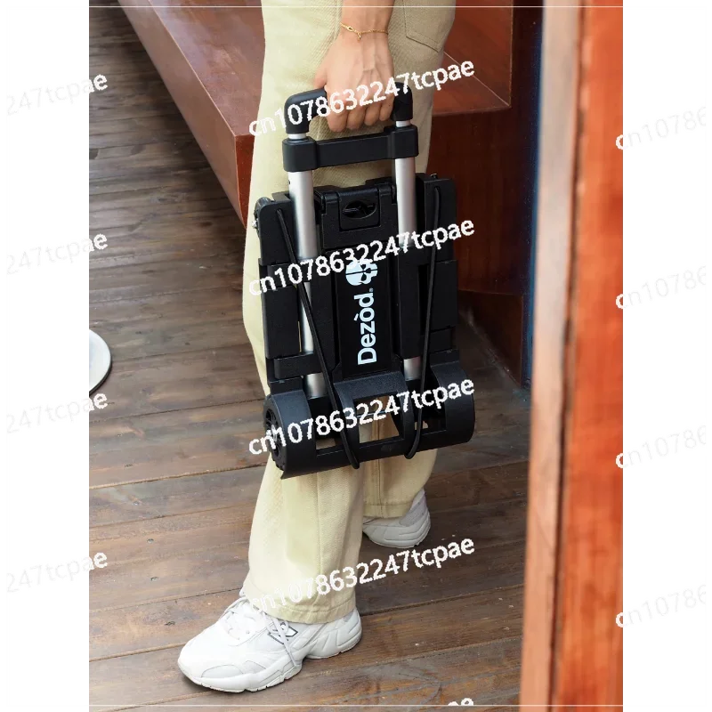 

Portable mini trolley folds, household grocery shopping hand pulls the courier to take the package, light weight