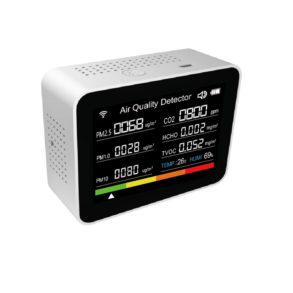 

13 in 1 Air Quality Monitor CO2 Meter Application BT CO2 Meter TVOC HCHO PM2.5 PM1.0 PM10 CO2 Sensor Temperature and Humidity
