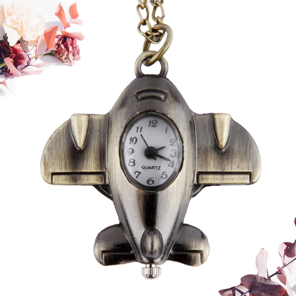 

Vintage Airplane Shape Pocket Watch Decorative Watches for Men Sweater Modeling Accessories DIY Gift Christmas