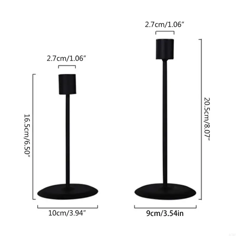 H7BF 2 PCS Castiçal ferro forjado preto Suporte vela bonito presente para decoração casa