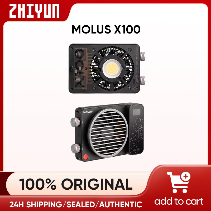 ZHIYUN Official MOLUS X100 100W COB LED Light Photography Lighting Outdoor Photo/Video Shooting Handheld Portable Pocket Light