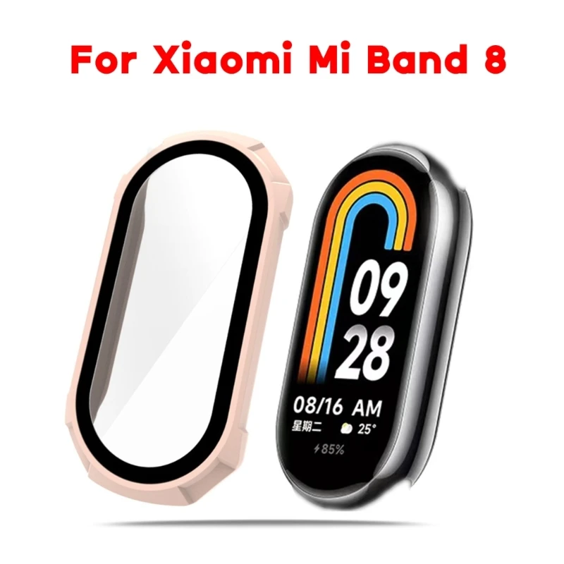 For Xiaomi Mi Band 8 Smart Watch Case PC+Tempered Glass Screen Protector Full Cover Bumper Shell Cases