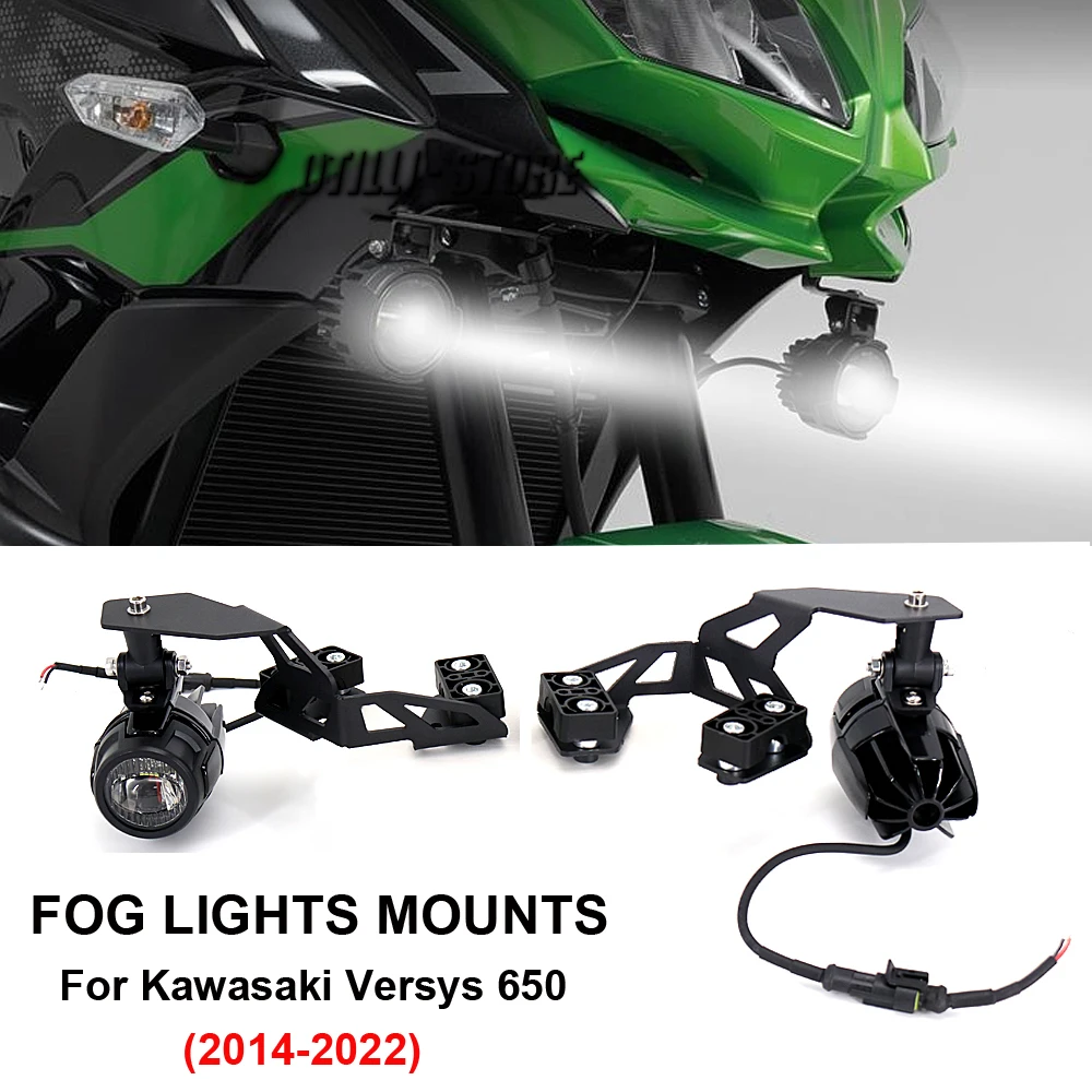 

New 2022 - 2014 For Kawasaki Versys 650 Versys650 Accessories Auxiliary Light Mounting Brackets Driving Lamp Spotlight Holder