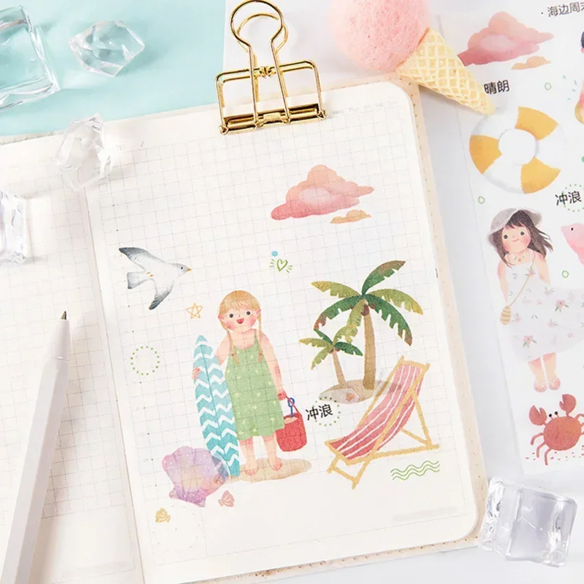 3pcs Vintage Romantic Sticker Personality sticker Decorative Sries Stickers  Diary Album Stick Label Scrapbooking literary