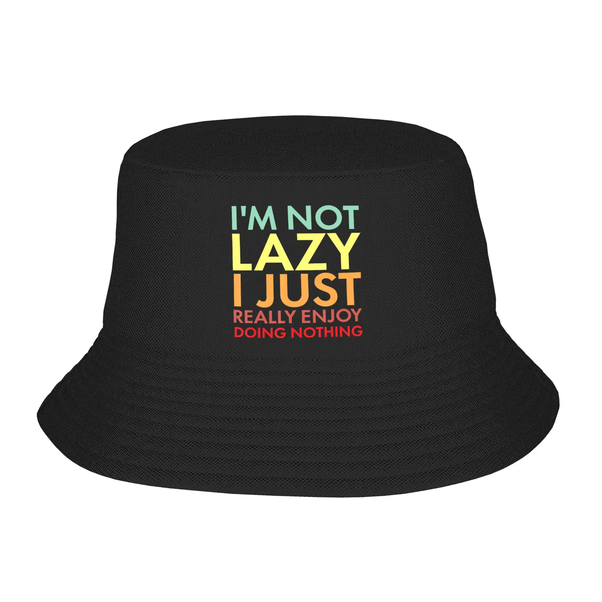 Stylish I'm Not Lazy I Just Really Enjoy Doing Nothing Bucket Hat For Men Women Lightweight  Bob Hat Cap Picnic Headwear