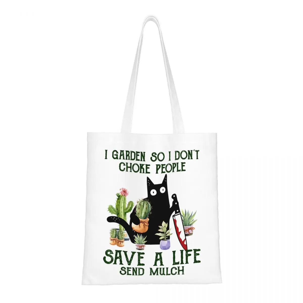أنا حديقة حتى لا أختنق الناس إنقاذ الحياة أرسل حقيبة يد المهاد حقيبة يد Canva مضحك القط ميمي حقيبة كتف حقيبة تسوق قابلة لإعادة الاستخدام