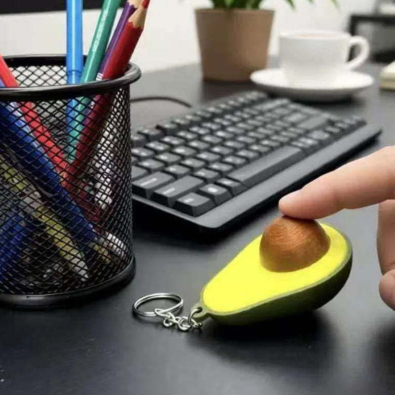 Avocado Clicker Fidget Keychain Backpack Charm Sensory Stress Relief Toys ADHD Anxiety Idea Gifts for Teens Kids Boys Girls