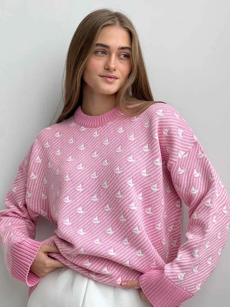 

Women Knitwear Sweaters Fashion Sweater Loose Knitted Pullover 2025 Autumn New