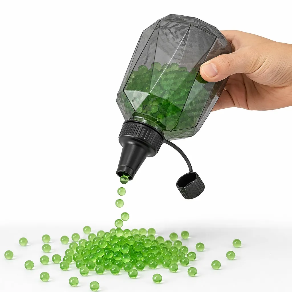 3PCS PC Diamond Bottle Gel Ball Ammo Feeder Bottle Hollow Water Filter Bottom Water Beads Container Refill Bottle Grey