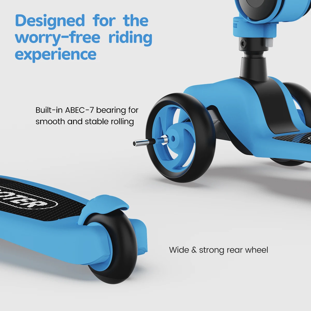 Kick Scooter for Kids with 3-Wheeled LED Lights,Adjustable Lean-to-Steer Handlebar,Foldable Seat,Sit or Stand Ride,for 3-8 Years