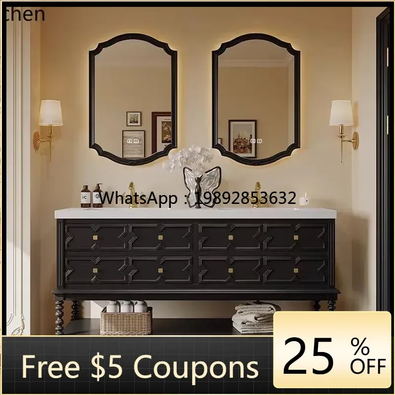 

XX bathroom cabinet combination floor-to-ceiling bathroom washbasin wash basin double basin rock slab ceramic integrated basin