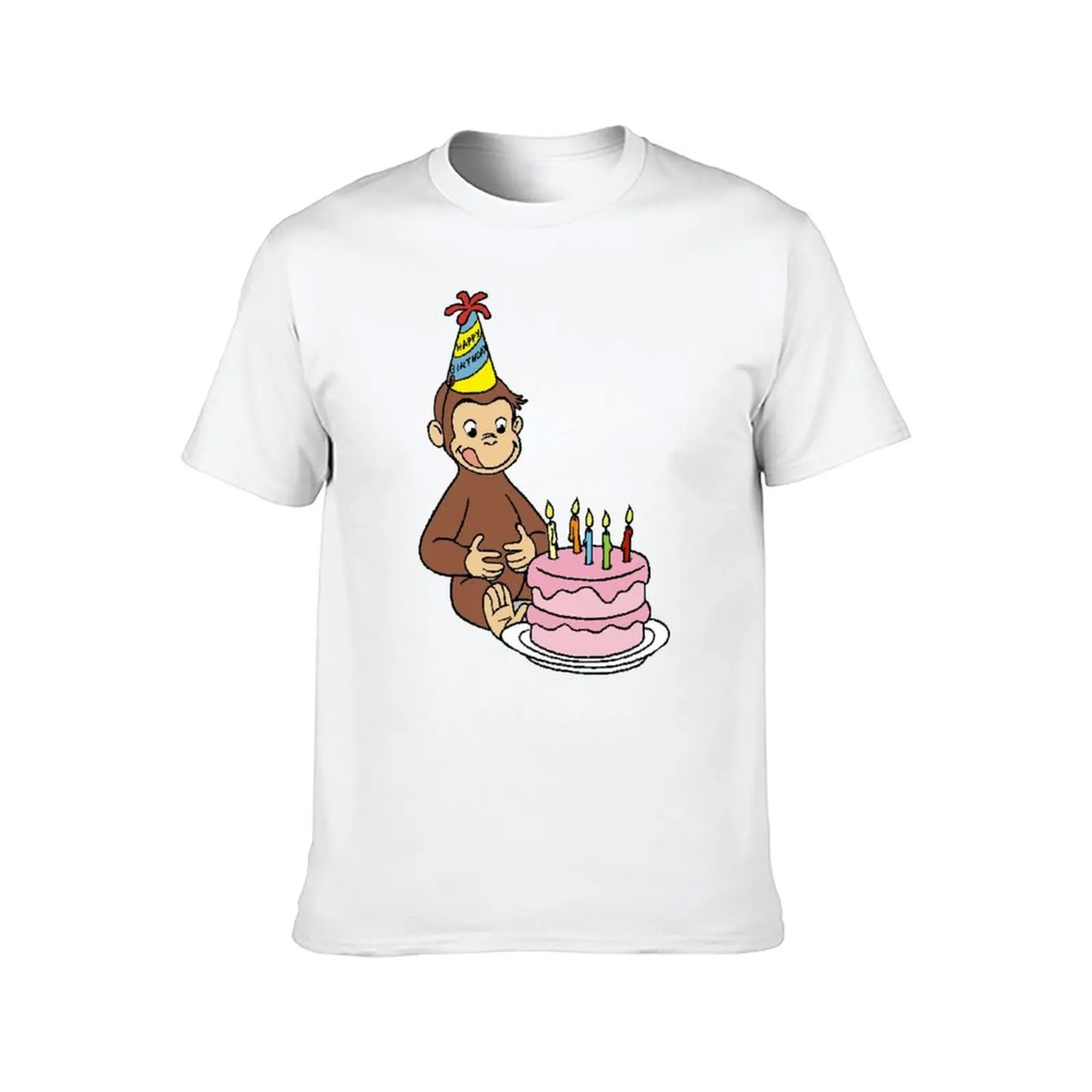 Curious George birthday T-Shirt t shirts for man pack cotton t shirt man luxury T-Shirt