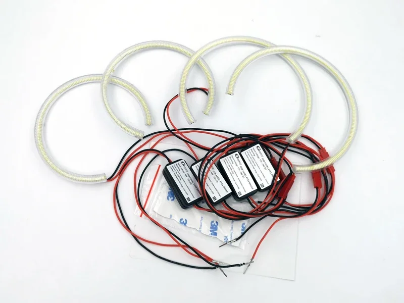 ل Volkswagen VW Polo 5 6R 6C Crosspolo Vento 2009 2010 2011 2012 2013 2014 - 2016 يوم ضوء COB Led عيون الملاك عدة خواتم هالة