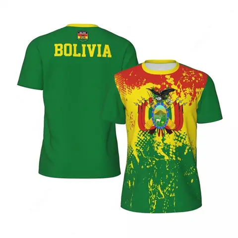 Bolivia fotbolls-T-shirt herr 3D-tryckt kortärmad fitness sport fotbolls-T-shirt toppar överdimensionerade t-shirts snabbtorkande T-shirt 10 best sales Bolivia-toppen - №5