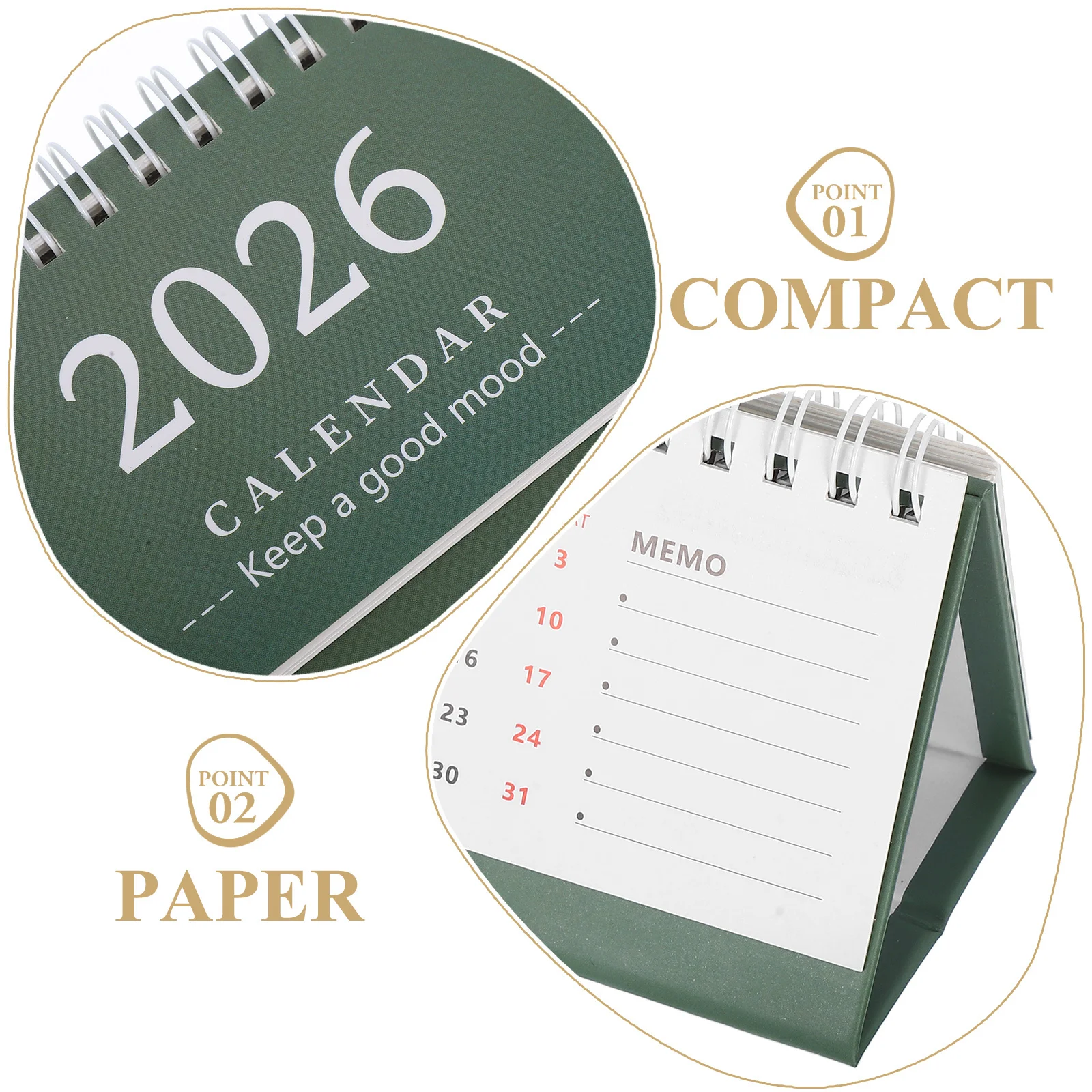 2026 Small Desktop Calendar Modern Foldable Standup Design Space Saving Home Office Organizational Tool Desk Calendar Small