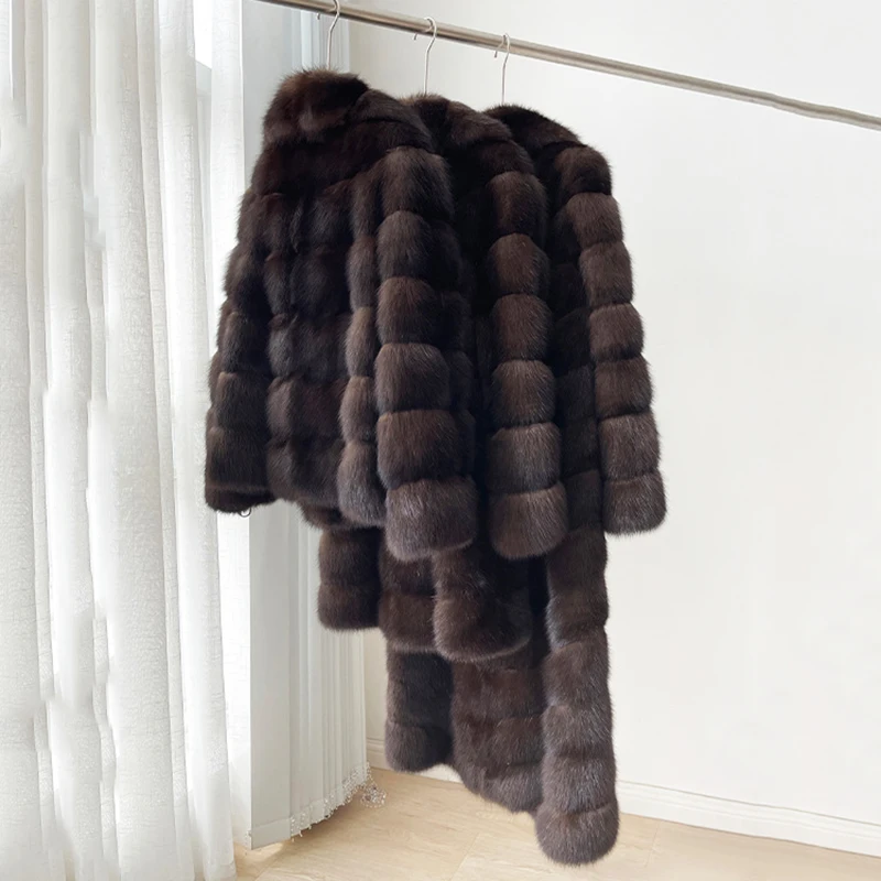 Faux Fur Coat for Women, Thick, Brown, Warm, Winter Clothes, 2024