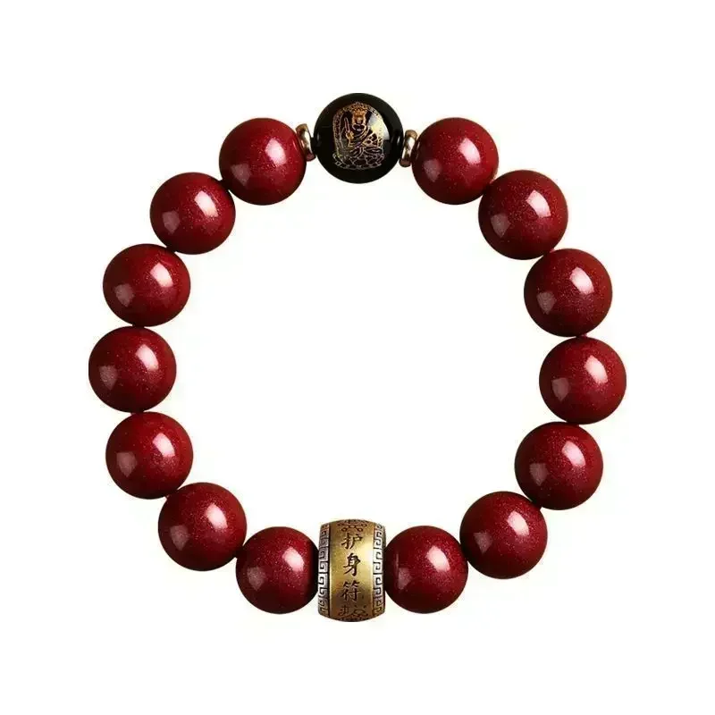 Natural Mineral Cinnabar Bracelet Guardian Amulet Bracelet Original Stone Crystal Sand Twelve Zodiac Signs