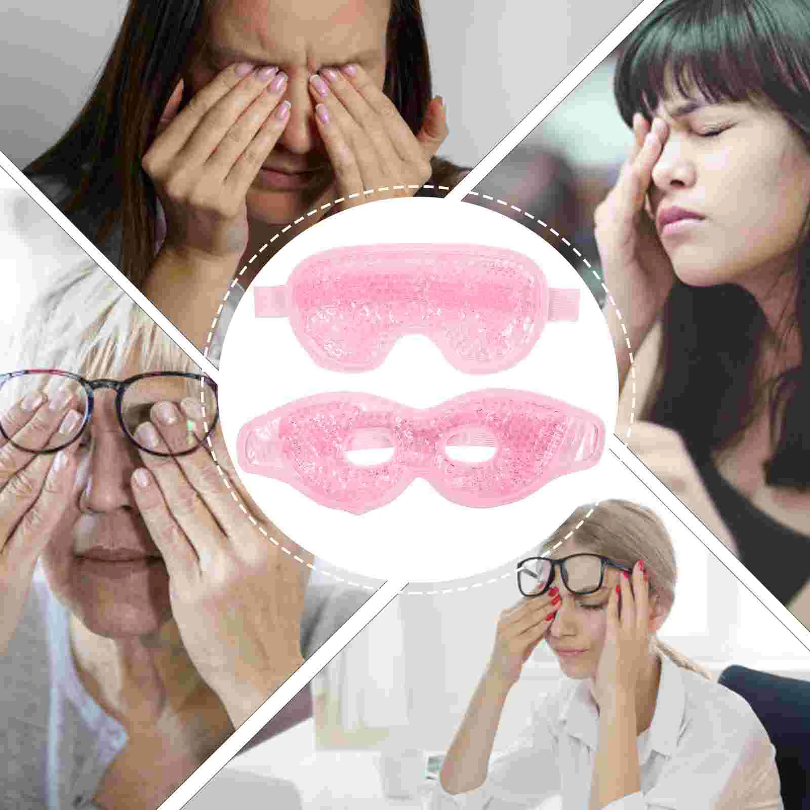 Portable Eye Packs Relieve Fatigue Gel Cold Compress Eyes Pink Cooling