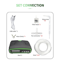 A25F-Programmable Water Timer Double Pump Automatic For Garden Greenhouse Hydroponic System Irrigation Kit