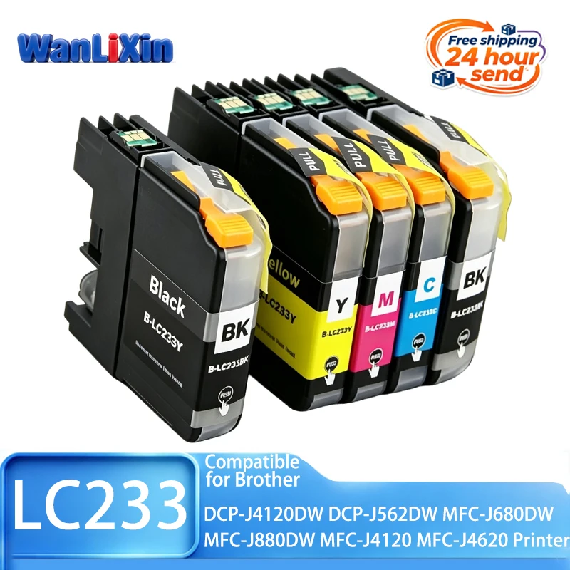 1-5set LC233 LC 233 Ink Cartridge Compatible for Brother MFC-J5720 J4120 J4620 J5320 DCP-J563DW/MFC-J480DW/MFC-J680DW/MFC-J880DW