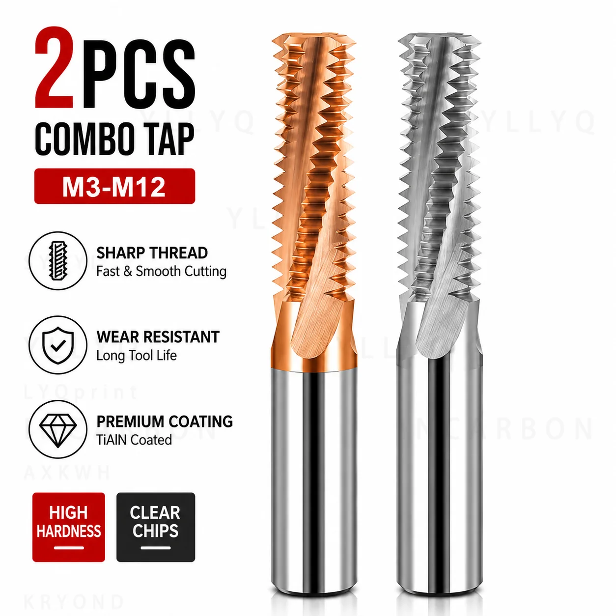 HRC60 M1-M24 Solid Carbide Single Tooth Thread Milling Cutter CNC Degree Thread Mill Tool for Steel Metalworking 1PCS