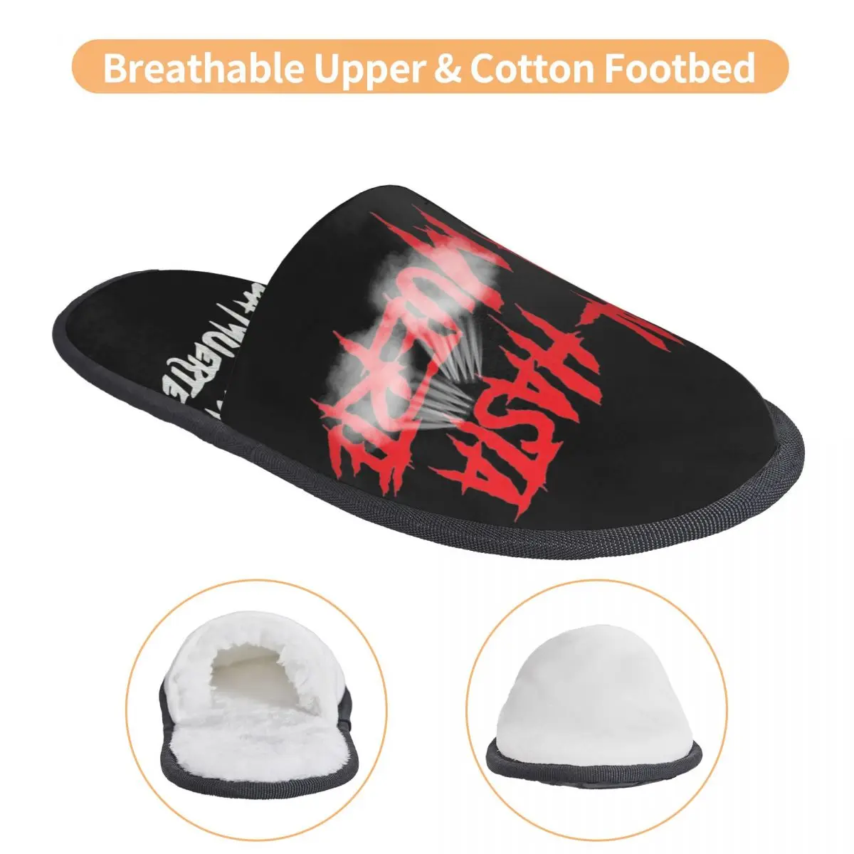 Real Hasta La Muerte Home Cotton Slippers Non Slip Anuel AA Soft Memory Foam Slides Bedroom