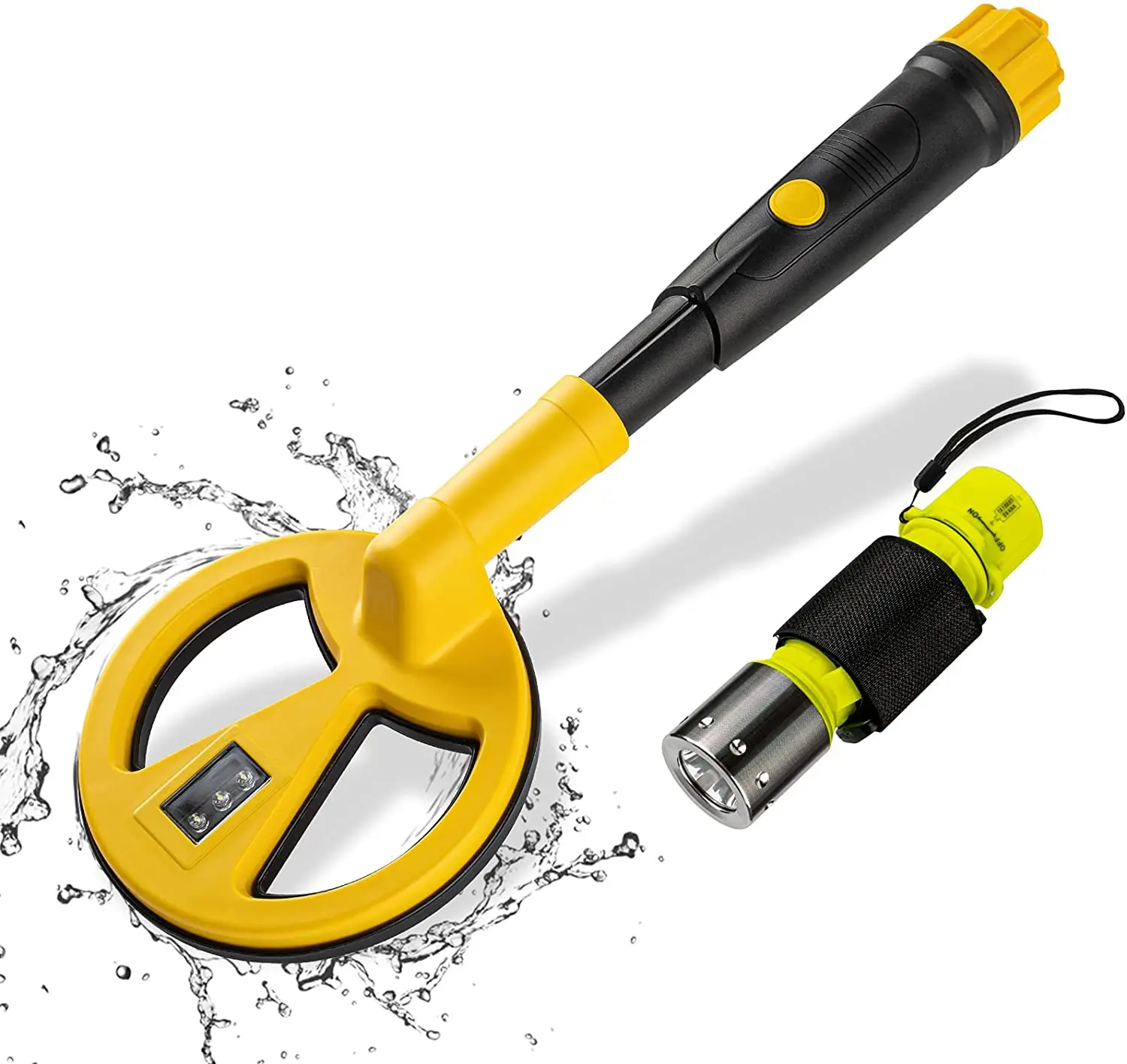 Underwater Metal Detector Waterproof Pinpointer Diving Snorkeling Handheld Gold Detector Vibration LED Lighting Alarm