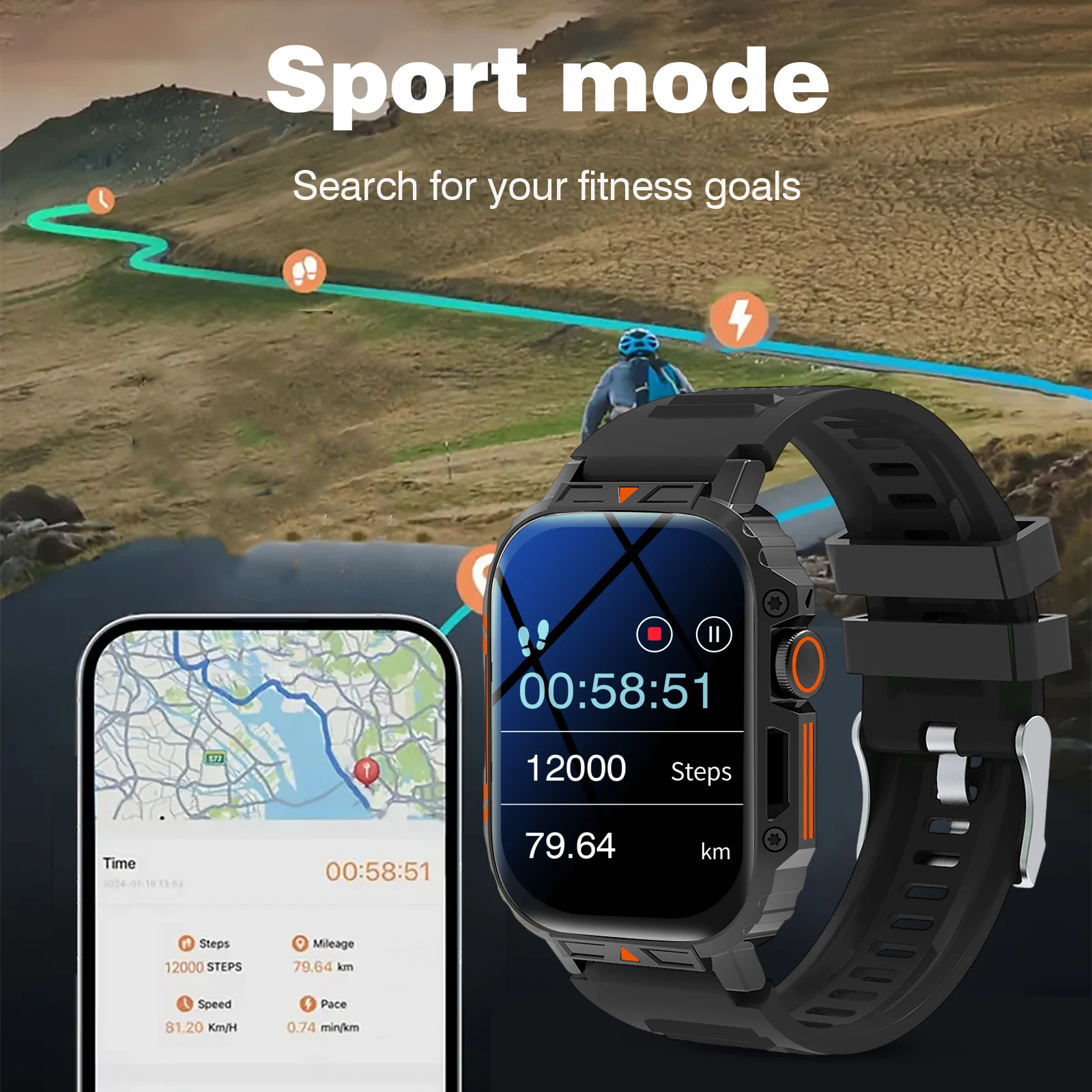 2026 New Smart Watch HD Touchscreen - Wireless Calling, Camera & Music Control, Custom Display, iOS Android Compatible (Unisex)
