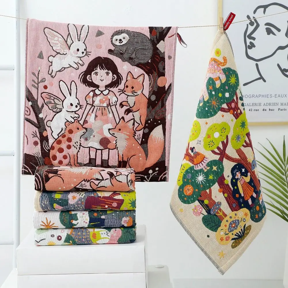 New 34x40cm Large Hand Towel 4 Layer Cotton Gauze Quick Dry Pure Cotton Dish Cloth Decorative Tea Towel Home Restaurant