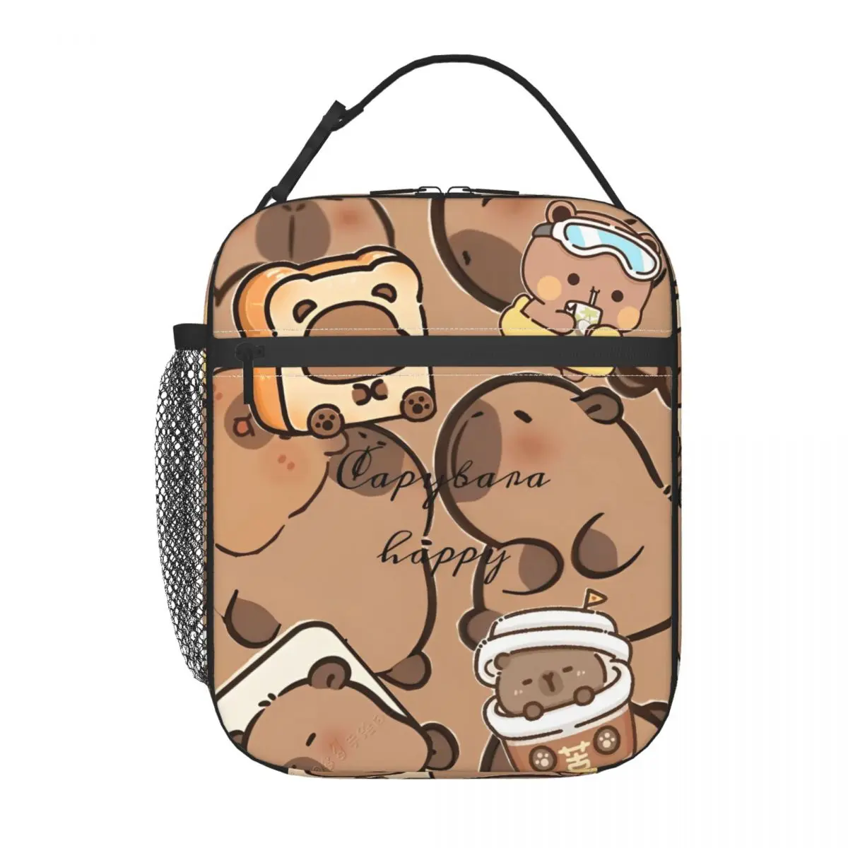 

Kawaill Capibara мультяшные аксессуары изолированная сумка для обеда для школьного хранения коробки для еды герметичный холодильник термобокс для обеда